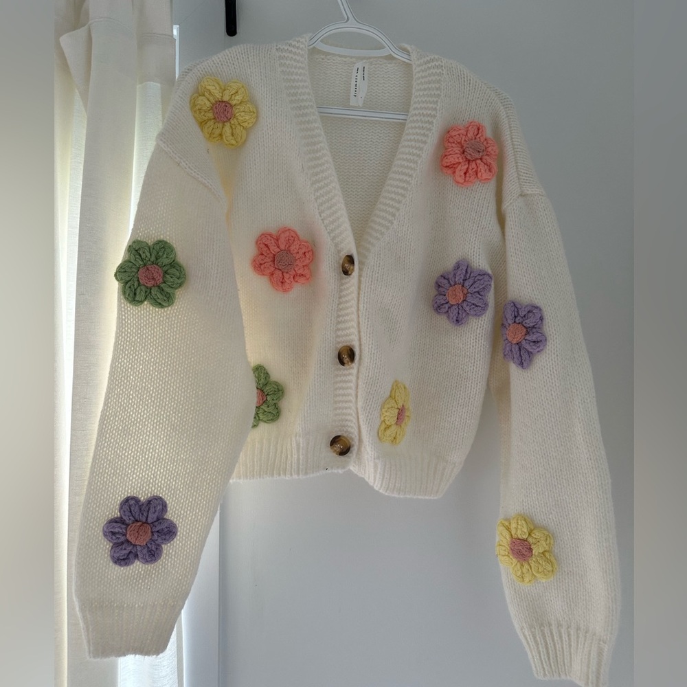 Floral knit cardigan